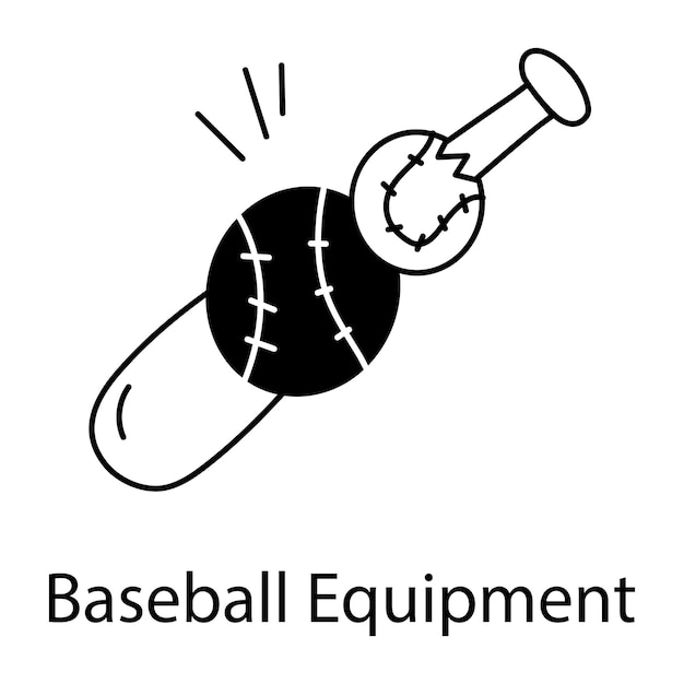 Check out this doodle icon of baseball equipment