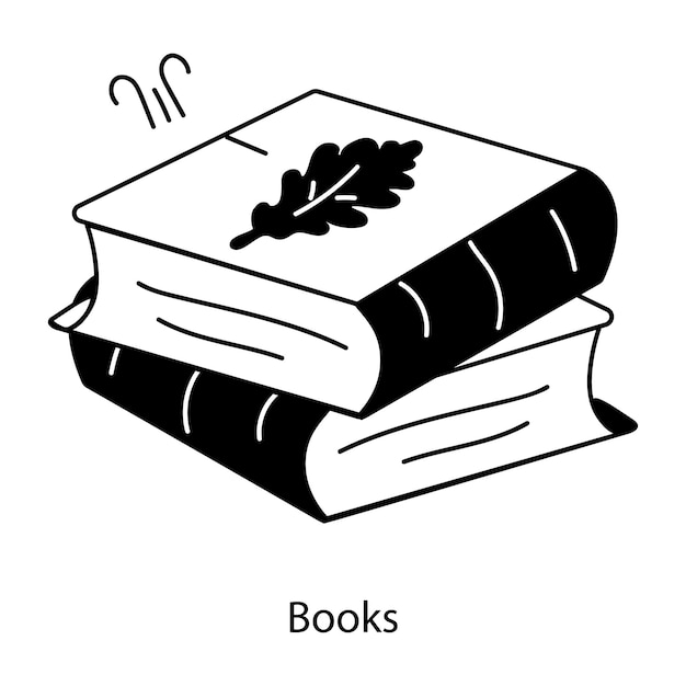 Check out this doodle icon of books