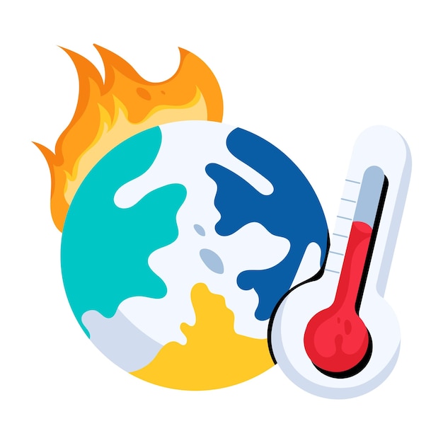 Vector check out this flat icon of global warming