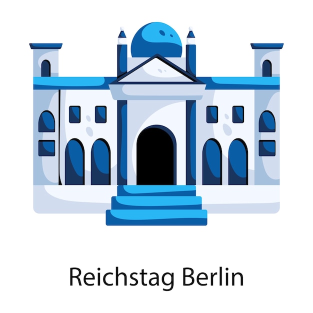 ベルリン国会議事堂のこのフラット アイコンをチェックしてください。