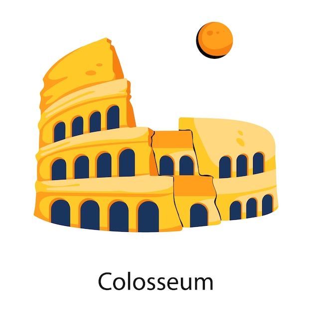 Dai un'occhiata a questa icona in stile piatto del colosseo