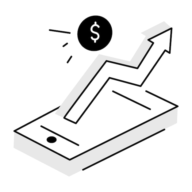 Check out this hand drawn icon of financial growth