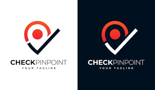 Check pin point logo creatief ontwerp