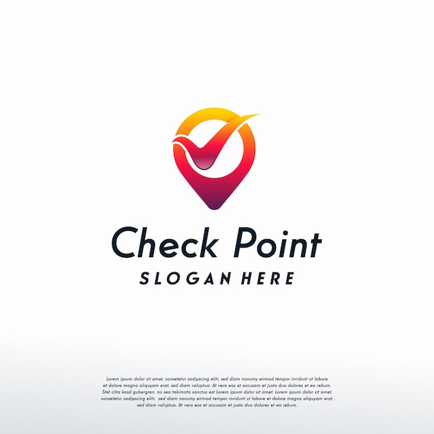 Концептуальный вектор дизайна логотипа Check Point, шаблон логотипа Safe Place, значок символа логотипа