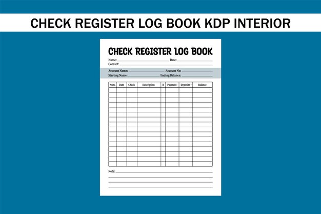 Vector check register kdp interior