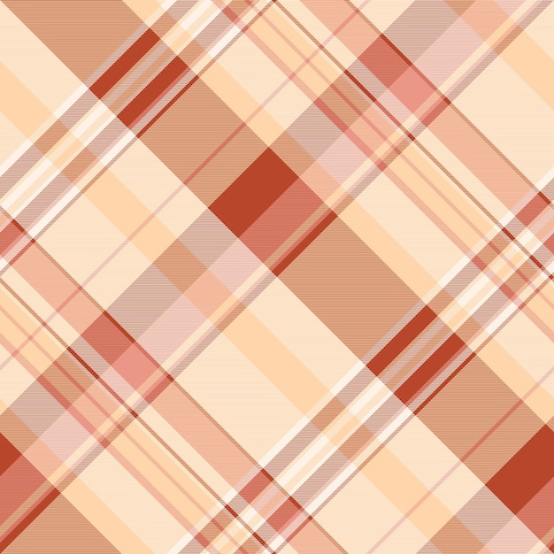 Check seamless textile of tartan texture plaid with a pattern vector fabric background in red and orange colors