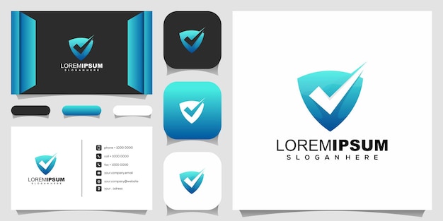 Check in shield logo design