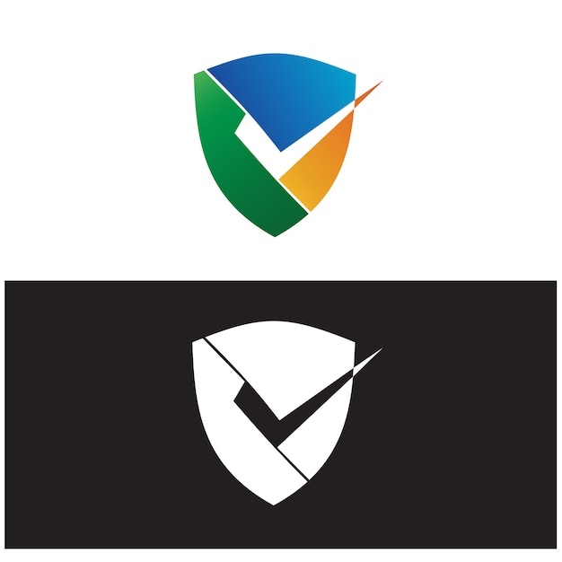 Check in Shield Logo Vector