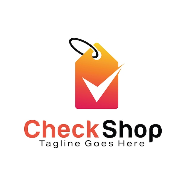 Vector check shop logo design template