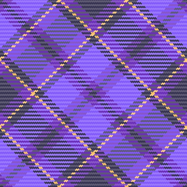 Check tartan background of vector seamless fabric with a textile pattern plaid texture in indigo and violet colors