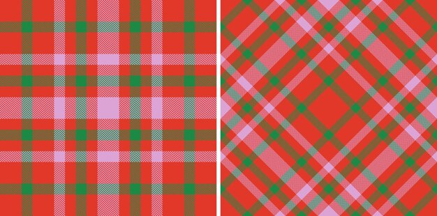 Vector check texture pattern of background tartan fabric with a plaid seamless vector textile