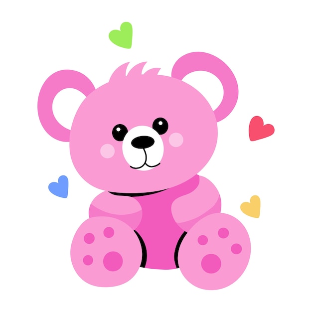 Check this cute flat sticker of teddy bear