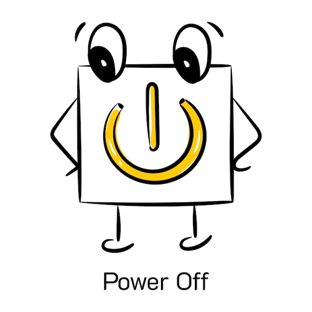 Check this cute hand drawn icon of power off