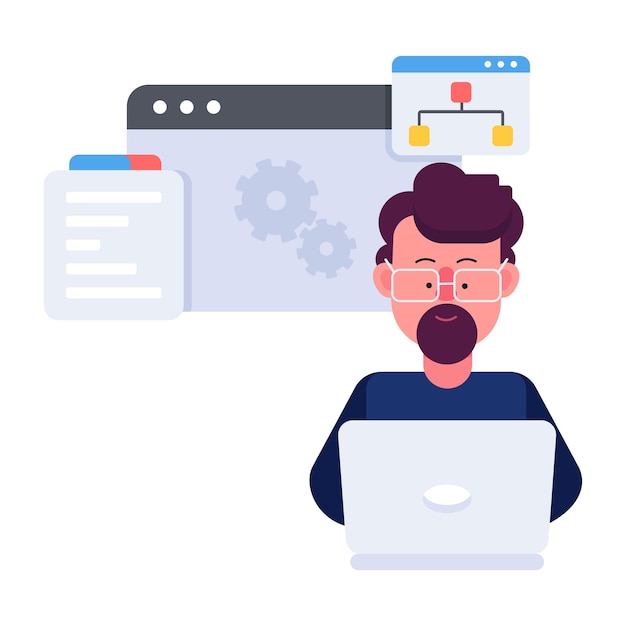 check this flat conceptual icon of web developer