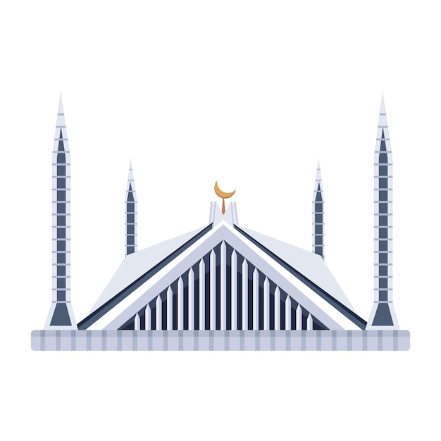 Vector check this flat design of faisal mosque