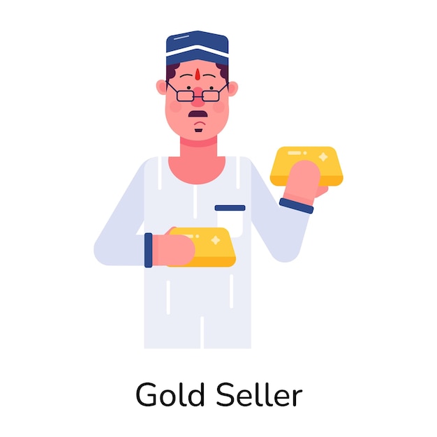 Check this flat icon of gold seller