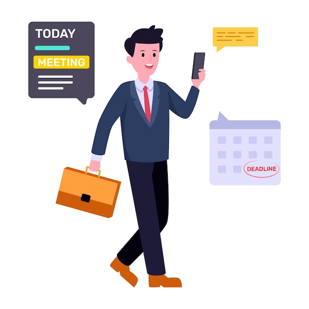 Vector check this flat illustration of meeting reminder