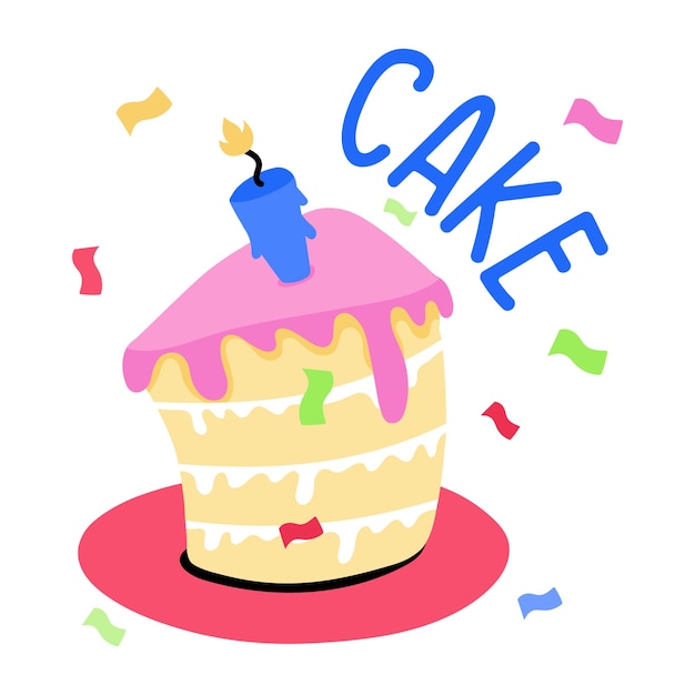 Check this flat sticker of birthday cake