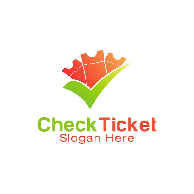 Check Ticket logo ontwerpsjabloon