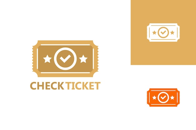 Check Ticket Logo Template Design Vector, Emblem, Design Concept, Creative Symbol, Icon