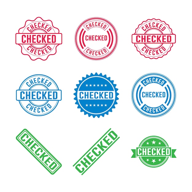 Checked Stamp Graphic design vector element templates simple and modern