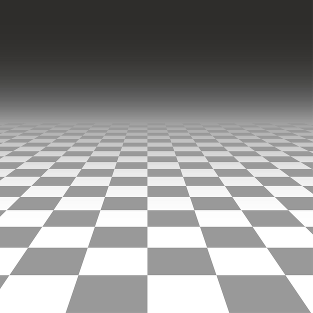 Vector checkered background whith perspective