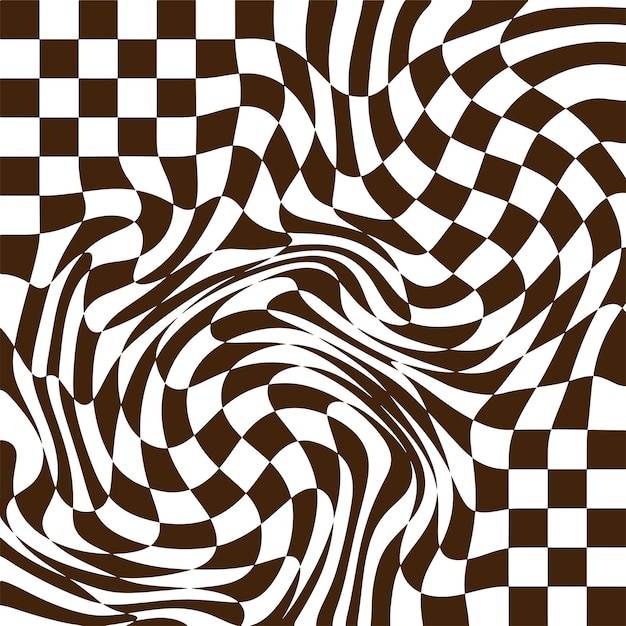 Checkered background with distorted squares abstract retro banner backdrop with distortion chess pat