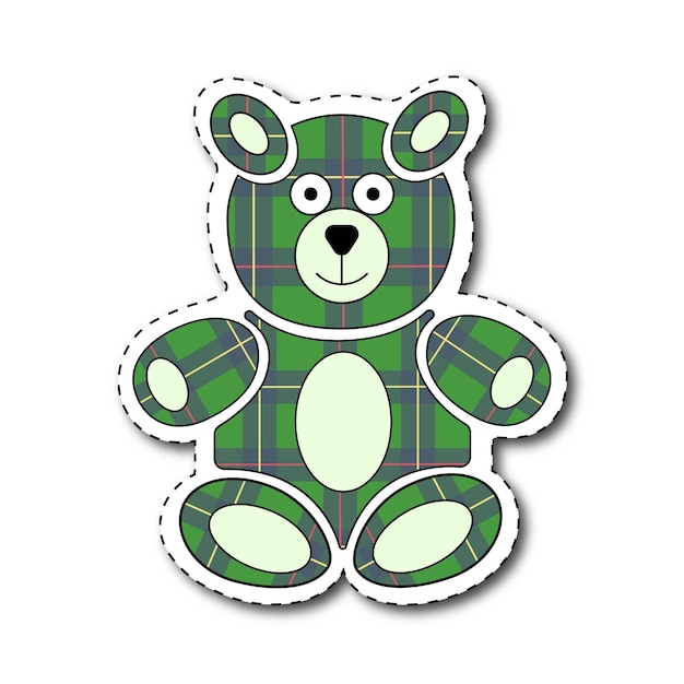 Checkered bear sticker