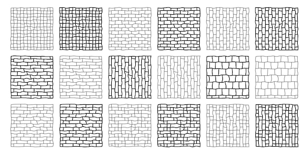 Vector checkered blocks in various sizes and styles bricks and tiles