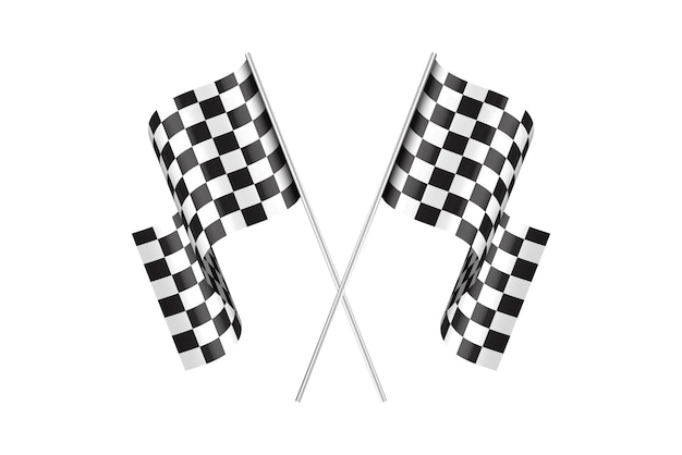 Checkered or chequered flags racing flags Vector illustration