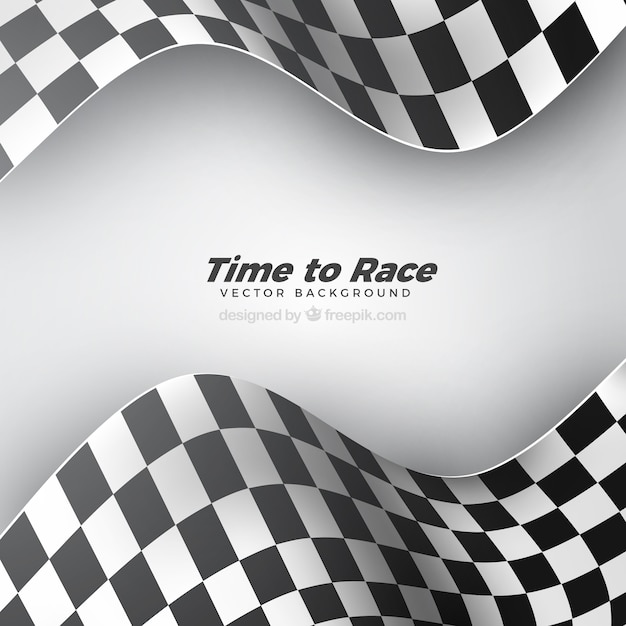 Checkered flag background with realistic design