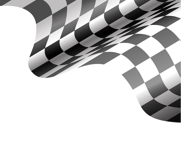 Checkered flag curve on white sport race champion