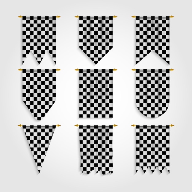 Checkered flag in different shapes