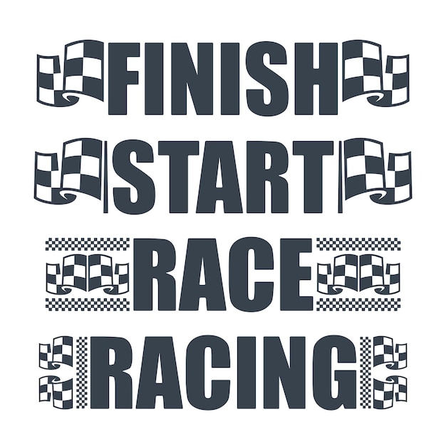 Checkered flag sport racing words