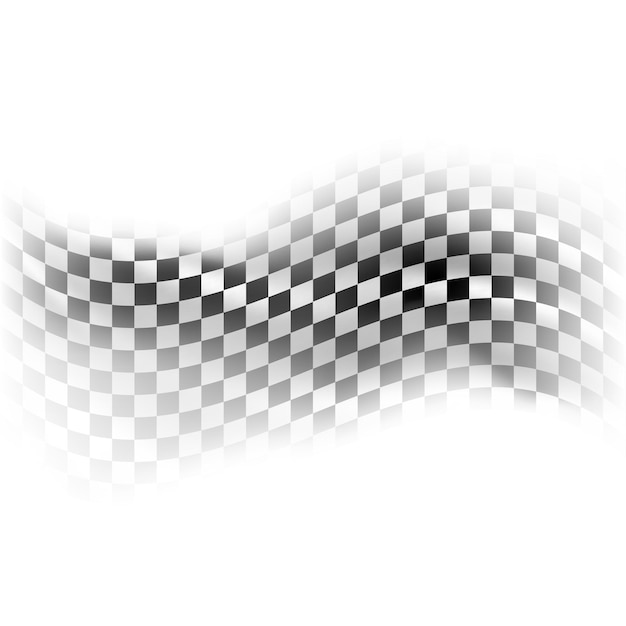 Checkered flag textile wrap white mesh