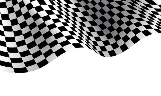 Checkered flag wave on white background for sport race championship