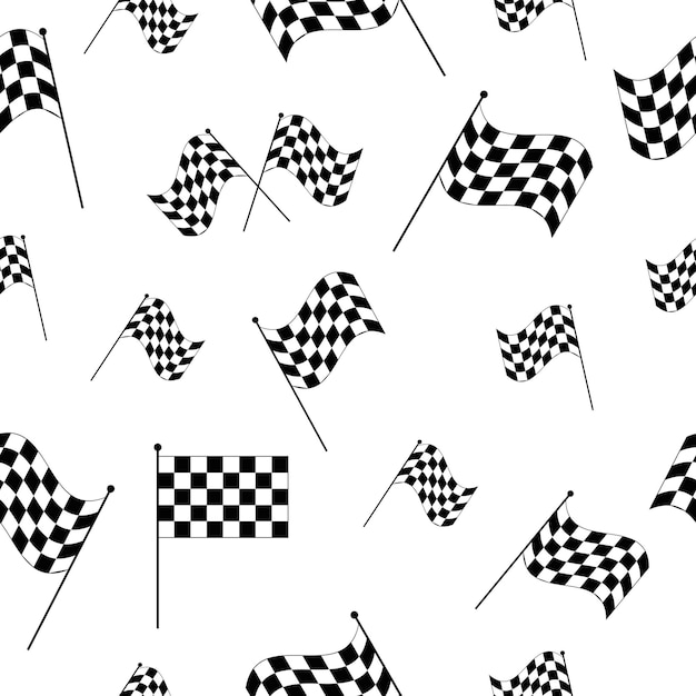 Checkered flags seamless pattern