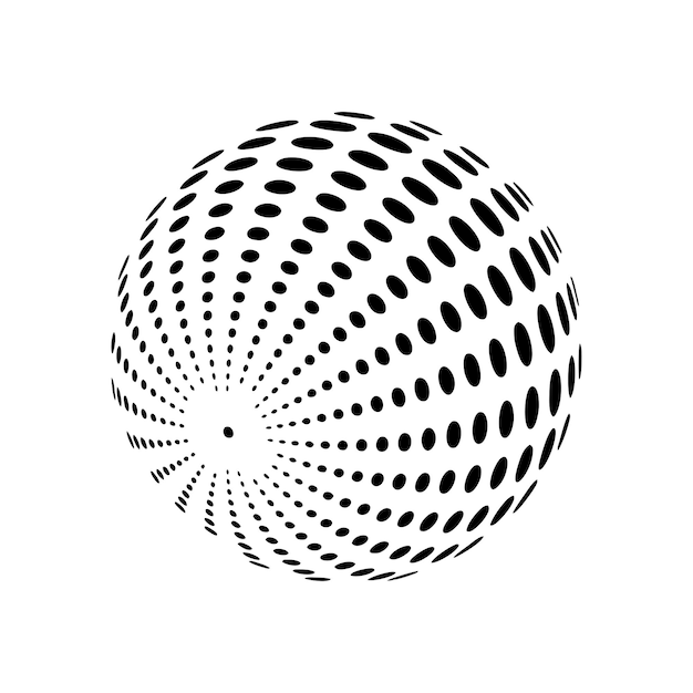 Checkered globe in black and white 3D chess sphere