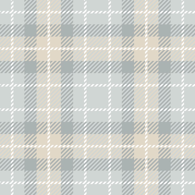 Sfondo grigio beige a scacchi con motivo senza cuciture del vettore materiale plaid