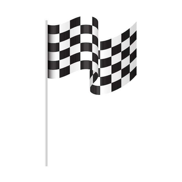Вектор Векторная иллюстрация гоночного флага с клетчатым или клетчатым флагом
