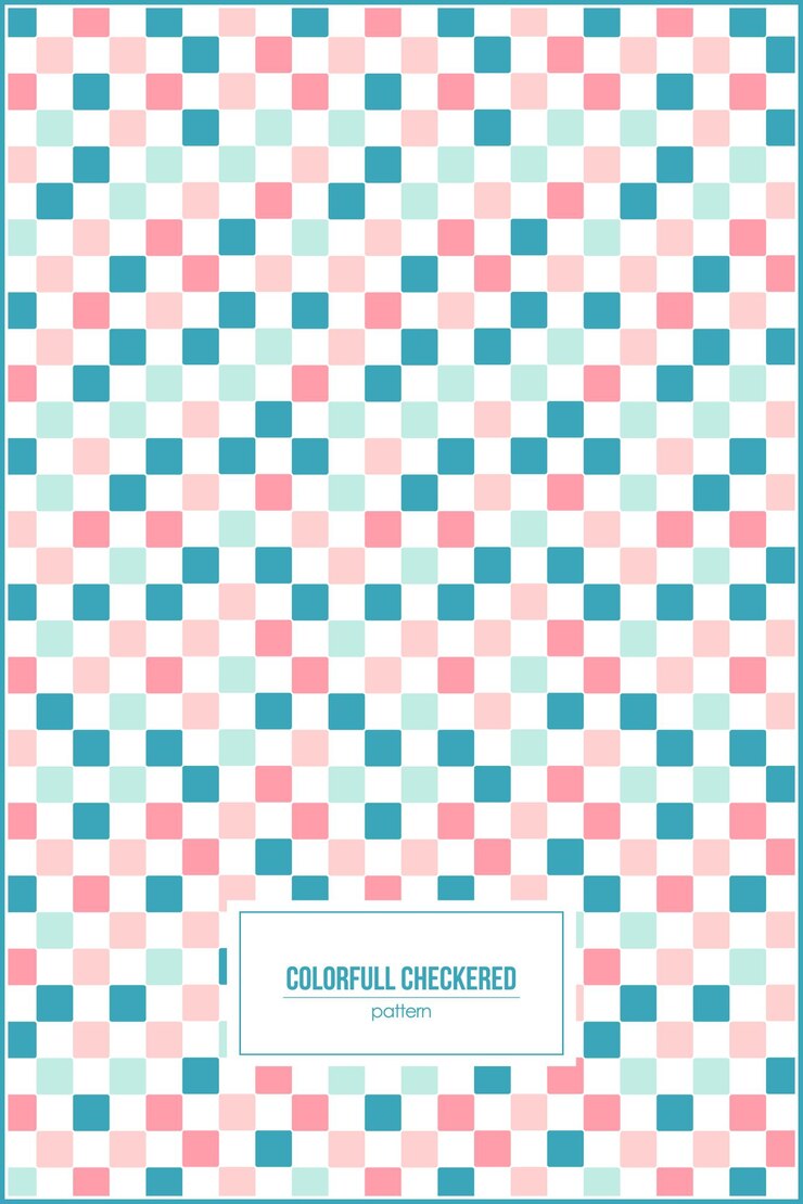 Vector checkered pattern with colorful pastel style