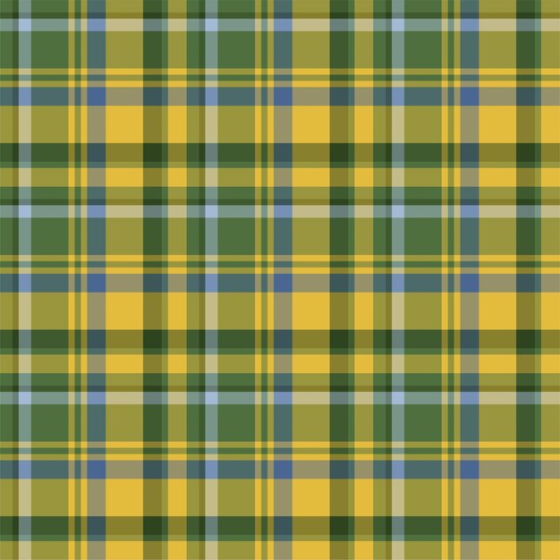 Checkered plaid seamless pattern. Vector background of textile ornament. Flat fabric design. Tartan.