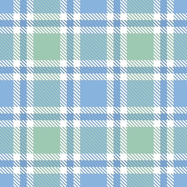 Checkered seamless pattern with blue and green stripes vector illustration