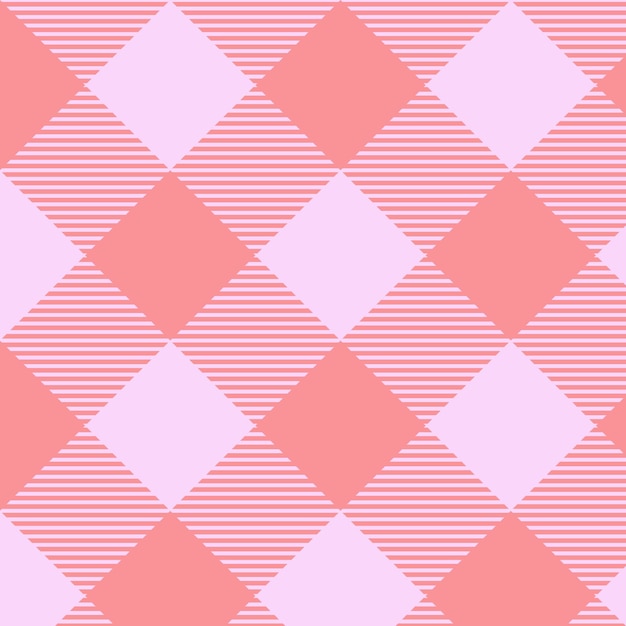 Checkered seamless vector pattern for plaid in pink color