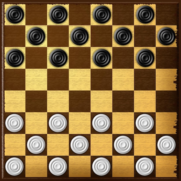 Checkers Chess board Checker game Vector illustration