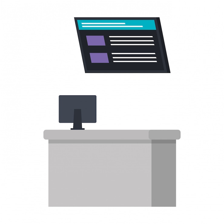 Vector checkin airport place scene