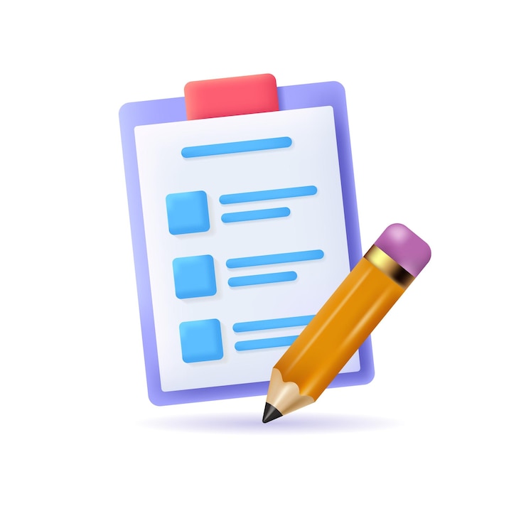 Vector checklist bord en potlood realistisch icoon geschikt voor te doen lijst taak en schema manager icoon