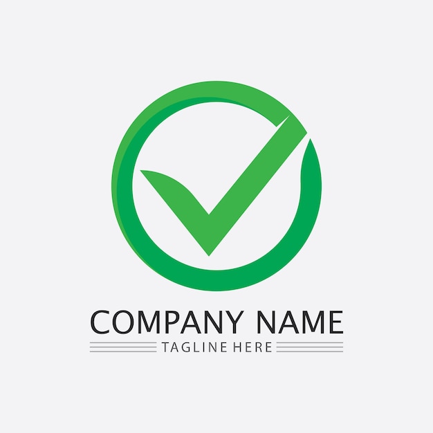 Checklist check mark logo vector or icon Tick symbol in green color illustration Accept okey symbol for approvement or cheklist design