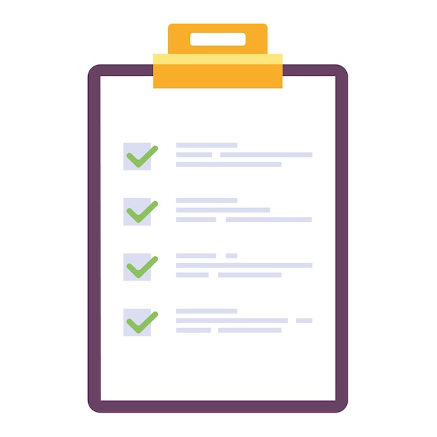 Checklist clipboard board tick checkbox design element illustration