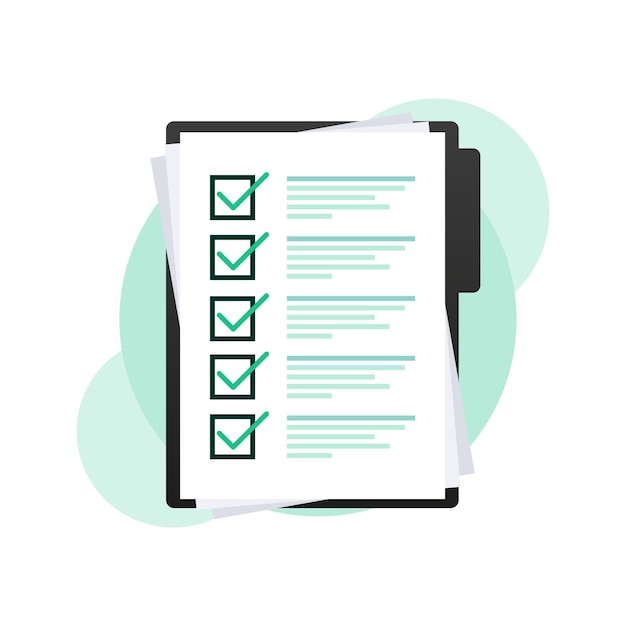 Checklist clipboard check list and check marks Todo list survey Online exam
